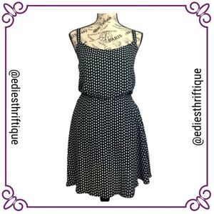 BeBop Blouson Sundress Black & White Diamond Pattern Small